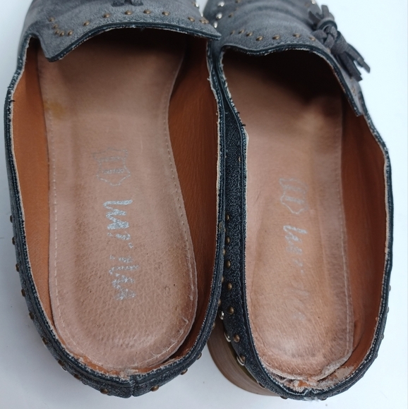 Mi iM Boho Leather Studded Tassel Loafer Flats - Picture 9 of 13